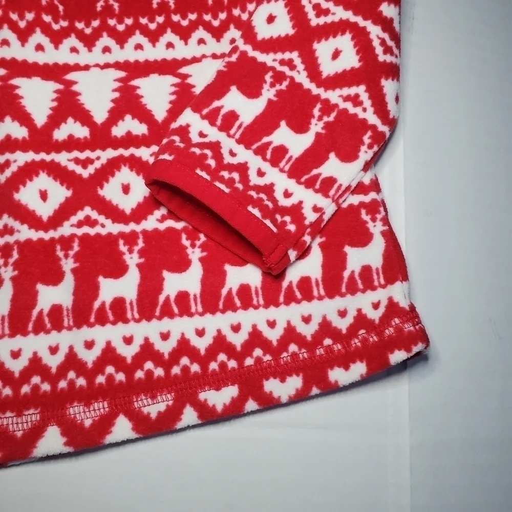 Oshkosh B’gosh Fleece Pullover Red Partial Zip Holiday Size 18M